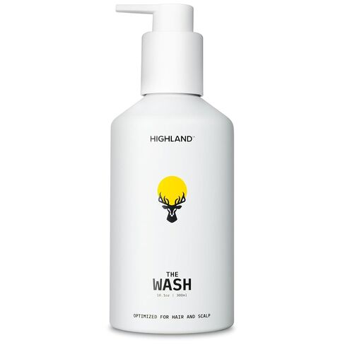 Highland The Wash - Hair & Scalp Shampoo Alternative with Botanicals for Damaged Strands, Restoration & Healthier Hair Growth - Hydrating & Nourishing Cleanser - Wild Mint Sandalwood Scent - 10.1oz in Kuwait