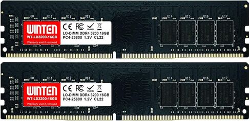 WINTEN DDR4-3200 32GB (2 x 16GB) 288-Pin CL22 1.2V DIMM SDRAM Internal Memory/Expansion Module for Desktop PCs WT-LD3200-D32GB in Saudi Arabia