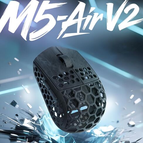 Darmoshark M5Air V2 Mini Fingertip Grasp Gaming Mouse Carbon Fiber,Tri-Mode 30K DPI PAW3950 Optical Sensor Lightweight 31g,8K Polling,Programmable Buttons,Computer Mouse for Laptop,PC,Windows in Kuwait