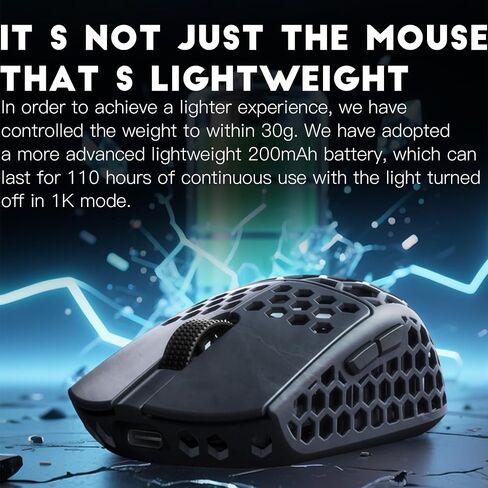 Darmoshark M5Air V2 Mini Fingertip Grasp Gaming Mouse Carbon Fiber,Tri-Mode 30K DPI PAW3950 Optical Sensor Lightweight 31g,8K Polling,Programmable Buttons,Computer Mouse for Laptop,PC,Windows in Kuwait