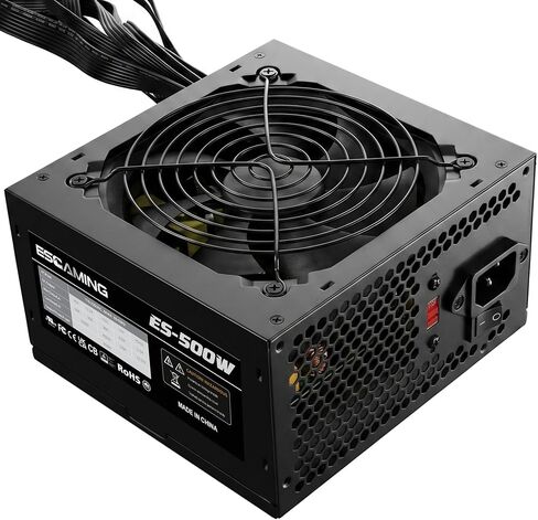500W ATX Power Supply Non Modular PSU with 6+2 Pin PCI-E Connectors Auto-Thermally Controlled 120mm Fan, 115/220V Switch in Saudi Arabia