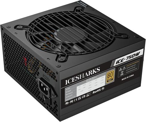 80plus Gold 750w Non-Modular Power Supply, with PFC Protection, 120mm Silent Fan Gaming PSU in Kuwait