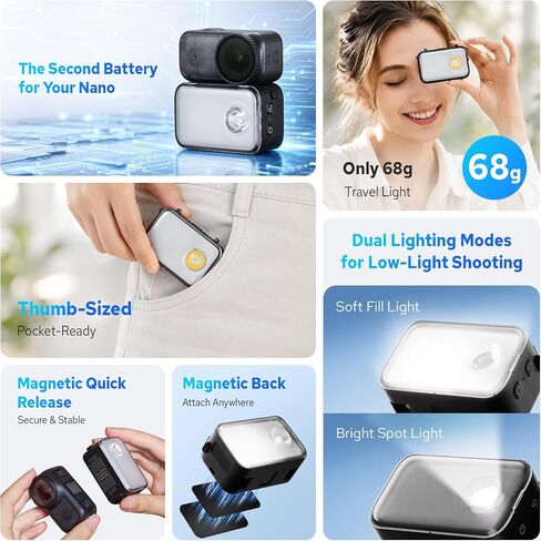 ZENIKO ZN Light Mini LED Action Camera Video Light for DJI Osmo Nano in Kuwait