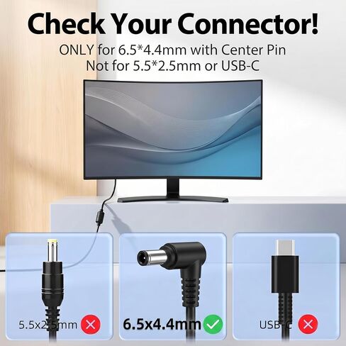 Syfrufo DC 19V 3.17A Power Cord for Samsung TV Monitor 32" in Kuwait