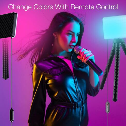 Fugetek RGB LED Video Light with Flexible Desktop Tripod, 77 RGB Beads, Wired Controller, USB Powered, Portable, 3200k-6500k, Streaming, TIK Tok, Photography in Kuwait