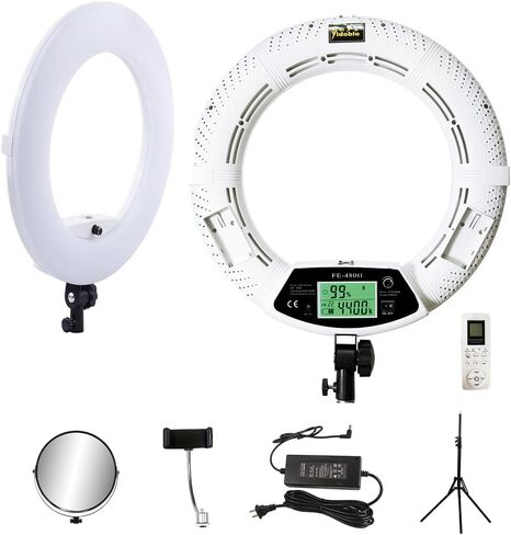 18inch LED Ring Light Kit with Tripod, 96W Bi-Color Selfie Ring Lamp 3200K-5500K for YouTube Vlog Live Stream, Makeup Beauty Tattoo Photo Studio (White) in Saudi Arabia