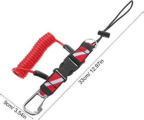 Diving Lanyard Heavy Duty Stainless Steel with Quick Release Buckle and Spring Coiled Strap Comfortable Wrist Fit for Scuba Gear and Flashlights Outdoor Dive Accessory in Kuwait