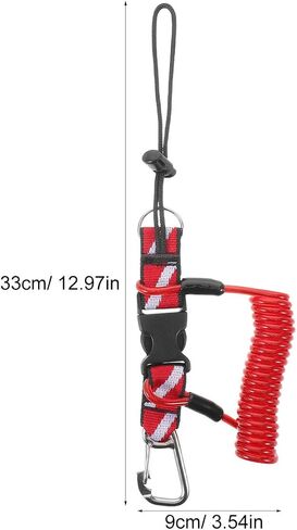 Diving Lanyard Heavy Duty Stainless Steel with Quick Release Buckle and Spring Coiled Strap Comfortable Wrist Fit for Scuba Gear and Flashlights Outdoor Dive Accessory in Kuwait