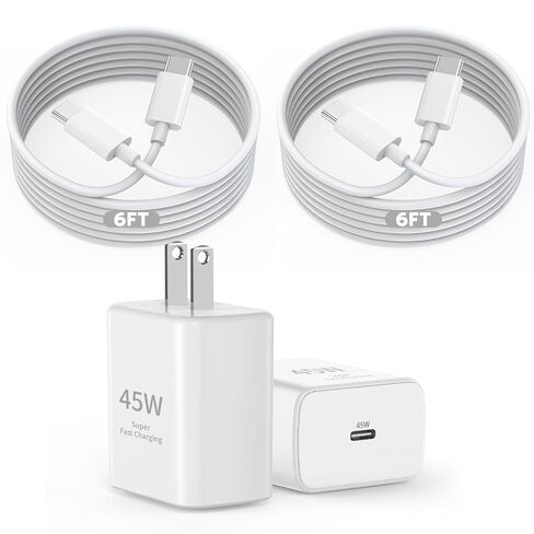 [Apple MFi Certified]Fast Charging USB C Cable for iPhone 17 16 15 Pro, 2Pack Long 6Foot Type C Charger Cord 45W USB C Charger Block Quick Charging for iPhone 17 Air/17 16 15 Pro/Plus/Pro Max,iPad Pro in Kuwait