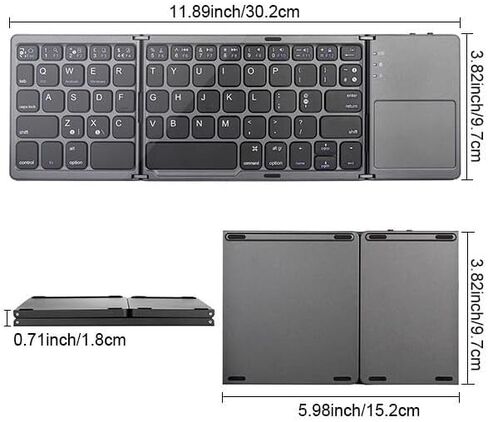 Generic case Compatible with Motorola Moto G Pure (Color : Black Keyboard (Language English)) Mini Foldable Wireless Touchpad Keyboard (Language English) in Kuwait