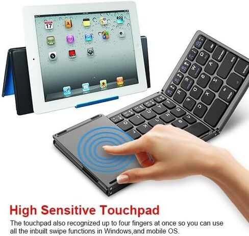 Generic case Compatible with Motorola Moto G Pure (Color : Black Keyboard (Language English)) Mini Foldable Wireless Touchpad Keyboard (Language English) in Kuwait