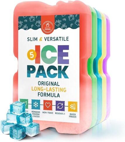 Healthy Packers Ice Packs for Lunch Boxes & Coolers | Slim Reusable 5-Pack in Kuwait
