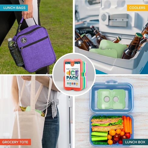 Healthy Packers Ice Packs for Lunch Boxes & Coolers | Slim Reusable 5-Pack in Kuwait