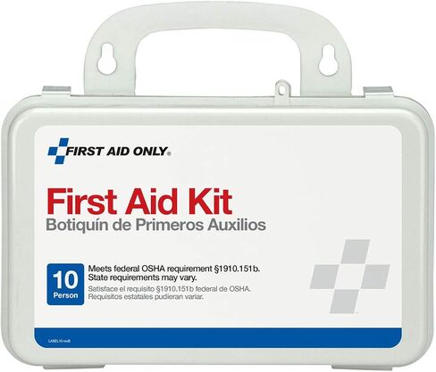 First Aid Only 6060 All-Purpose 10-Person Emergency First Aid Kit for Business, Worksite, Home, and Car, 57 Pieces in Kuwait