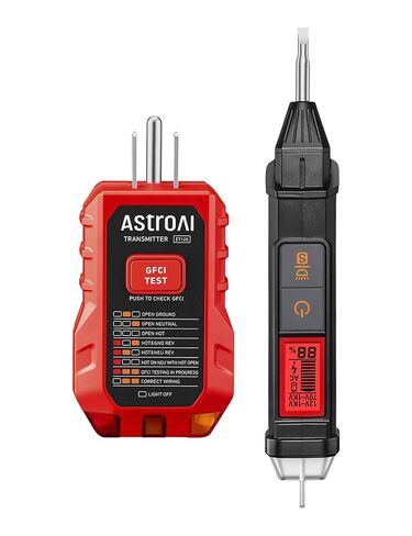 AstroAI VTS1000H Voltage Tester with Screwdriver, Non-Contact Electrical Tester, Dual Range AC 12V/70V-1000V, Live Wire Test, Wire Breakpoint Finder, Audible Alarm, LCD Percentage Display, Red in Kuwait