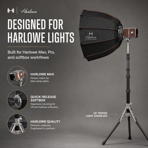 Harlowe CF250 Carbon Fiber Photography Light Stand, 8.2 ft, 8.82 lb Load in Kuwait