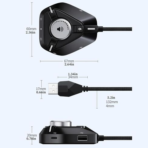 USB Audio Interface for Pc Type-C Portable Interface Splitter in Saudi Arabia
