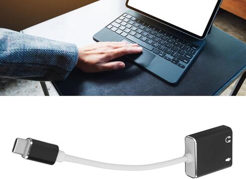 Type C Sound Card, USB External Sound Card with Stable Performance, Light Black, Aluminum Alloy Plug and Play for Desktop in Kuwait