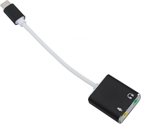 Type C Sound Card, USB External Sound Card with Stable Performance, Light Black, Aluminum Alloy Plug and Play for Desktop in Kuwait
