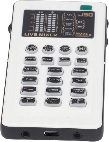 Asixxsix Portable Voice Changer, Bluetooth Sound Card with 9 Built in Effects 8 Voice Modes 10 Level Pitch Control, Plug and Play for PC Phone Gaming Live Streaming Content Creation in Kuwait