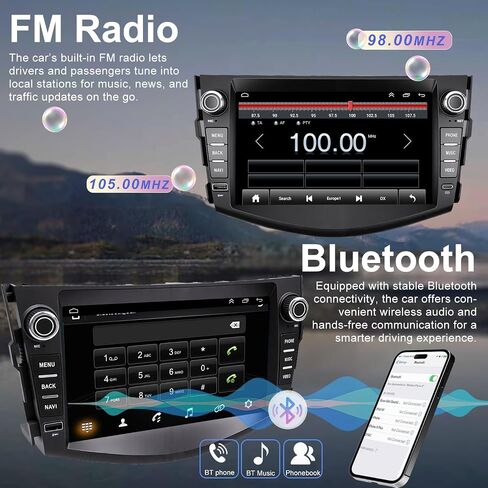 Upgrade Car Radio Stereo for Toyota RAV4 2006 2007 2008 2009 2010 2011 2012, 8 Inch Touch Screen Head Unit with Wireless Carplay Android Auto GPS Navigation FM Bluetooth SWC 5G WiFi HD Backup Camera in Saudi Arabia