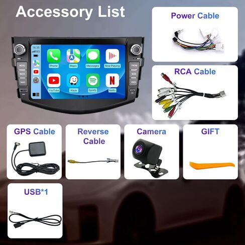 Upgrade Car Radio Stereo for Toyota RAV4 2006 2007 2008 2009 2010 2011 2012, 8 Inch Touch Screen Head Unit with Wireless Carplay Android Auto GPS Navigation FM Bluetooth SWC 5G WiFi HD Backup Camera in Saudi Arabia