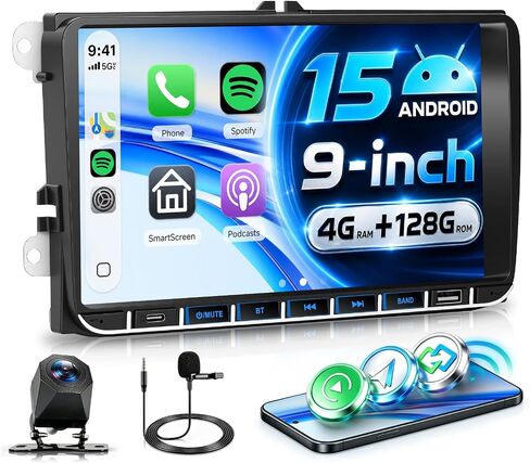 VECHTEL 4G+128G Car Radio for VW Passat Tiguan Golf MK5 MK6 Jetta Skoda in Kuwait