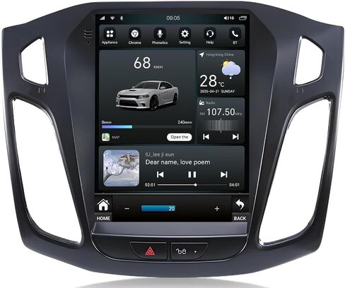 [8Core 4G+64G] Car Radio for Ford Focus 2012-2018: 9.7" HD Touchscreen Stereo with Wireless CarPlay Android Auto 5GWiFi GPS Bluetooth FM AM 48EQ SWC, 1080P Backup Camera in Kuwait