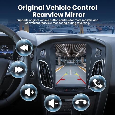 [8Core 4G+64G] Car Radio for Ford Focus 2012-2018: 9.7" HD Touchscreen Stereo with Wireless CarPlay Android Auto 5GWiFi GPS Bluetooth FM AM 48EQ SWC, 1080P Backup Camera in Kuwait