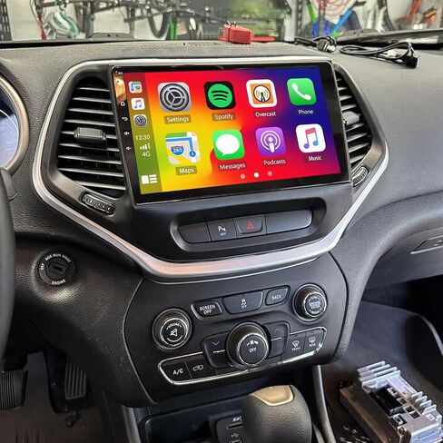 Car Stereo Radio Compatible for Jeep Cherokee Overland 2019 with Carplay Android Auto GPS Navigation 10in Touchscreen Car Radio Player with Bluetooth WiFi FM/RDS SWC Mirror Link + Backup Camera in Kuwait
