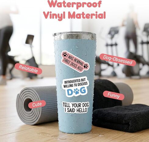 Dog Mom Stickers for Laptops, Bottles & More – Cute, Funny Dog Stickers with White PVC and Glossy Designs - Waterproof Decals for Outdoor Use - Pack of 14 PCS in Saudi Arabia