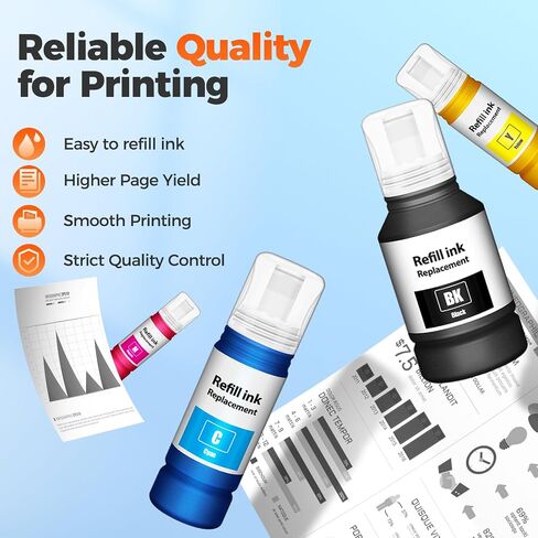 Comptible for EPT542 Ink Refill Bottles ET-5850 ET-5150 ET-5170 ET-16650 in Saudi Arabia