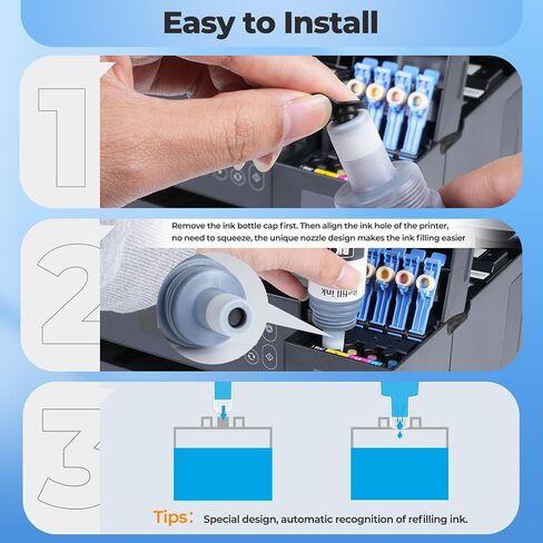 Comptible for EPT542 Ink Refill Bottles ET-5850 ET-5150 ET-5170 ET-16650 in Saudi Arabia
