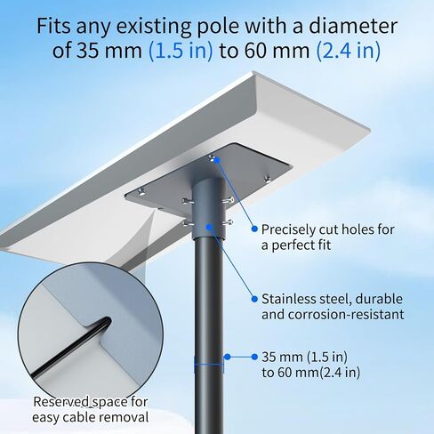 Pipe Adapter for Starlink Performance Gen 3 UTA-252, 1.49-2.55" | Fits Performance Gen 3, 1.49-2.55" Pole Adapter, 500lb Load, Anti-Rust Silver, for RV, Yacht & Roof Mast in Saudi Arabia