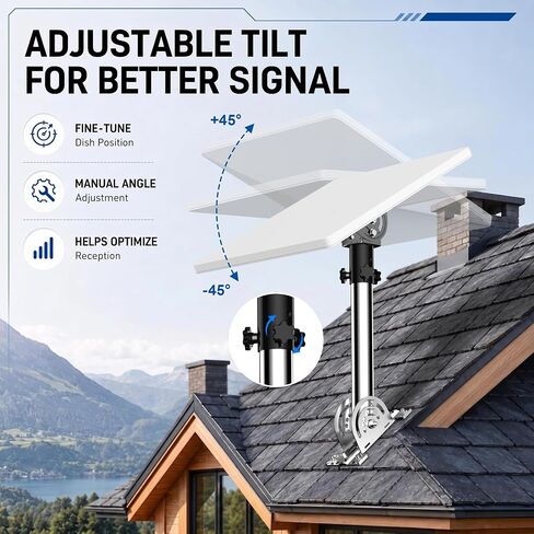 Starlink Mini/MiniX Roof Mount, 430 Stainless Steel Pole, Aluminum Adapter in Kuwait