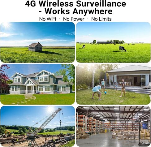 4G LTE Cellular Security Cameras, Solar Powered, No WiFi Needed, Outdoor Wireless, Built-in eSIM Card, Color Night Vision, 2K PTZ Live View, Motion Detection, 2-Way Audio in Kuwait