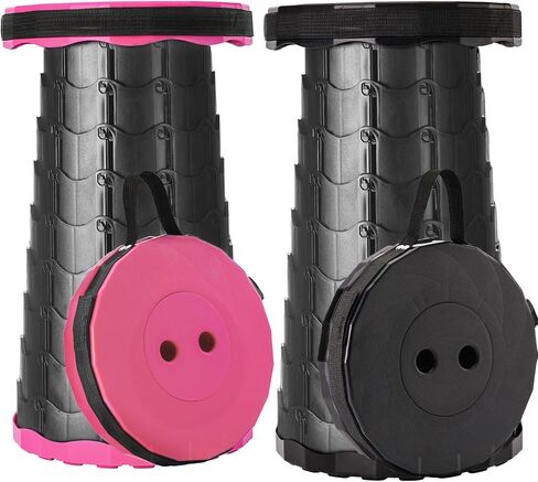Doseno Upgraded Collapsible Stool, Lightweight But Sturdy, Portable Retractable Folding Telescoping Foldable Camping Stool for Adults Outdoor Fishing Hiking Travel BBQ in Saudi Arabia