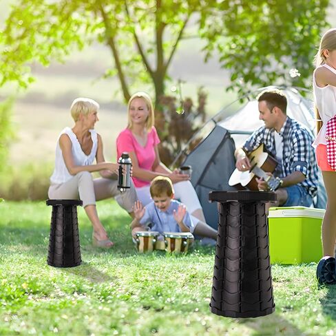 Doseno Upgraded Collapsible Stool, Lightweight But Sturdy, Portable Retractable Folding Telescoping Foldable Camping Stool for Adults Outdoor Fishing Hiking Travel BBQ in Saudi Arabia