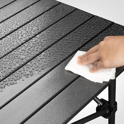 Night Cat Camping Table with Storage Basket Foldable Picnic Table for Outdoor Indoor Lightweight Rustless Adjustable Height 1.7-3ft BBQ Garden Backyard 37x22in in Kuwait