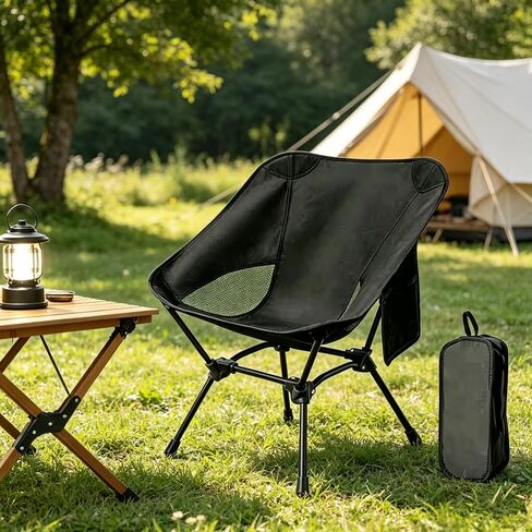 HomeBeyond Ultralight Folding Camping Chair, Compact Portable Backpacking Chair with 330 lbs Capacity, Quick Setup Triangle Structure for Hiking, Beach, Outdoor Adventures in Saudi Arabia