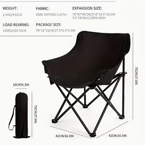 HomeBeyond Ultralight Folding Camping Chair, Compact Portable Backpacking Chair with 330 lbs Capacity, Quick Setup Triangle Structure for Hiking, Beach, Outdoor Adventures in Saudi Arabia