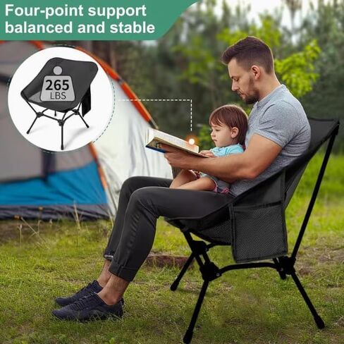 HomeBeyond Ultralight Folding Camping Chair, Compact Portable Backpacking Chair with 330 lbs Capacity, Quick Setup Triangle Structure for Hiking, Beach, Outdoor Adventures in Saudi Arabia