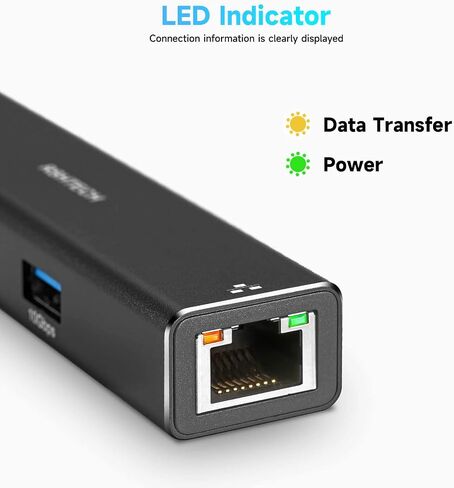 RSHTECH USB to Ethernet Adapter, 4-Port USB 3.2 Hub with Gigabit Ethernet in Kuwait