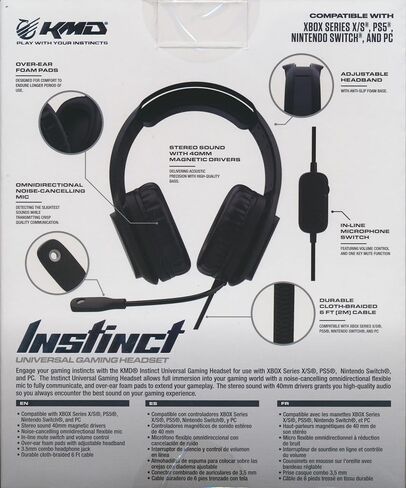 KMD Instinct Universal Wired Headset for PS5, Xbox Series X/S, Nintendo Switch & PC - Black in Saudi Arabia