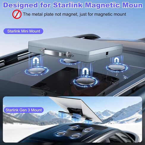 for Starlink Mini/Gen 3 Magnetic Mount Plate, 4 Pack Adhesive Metal Plates in Saudi Arabia