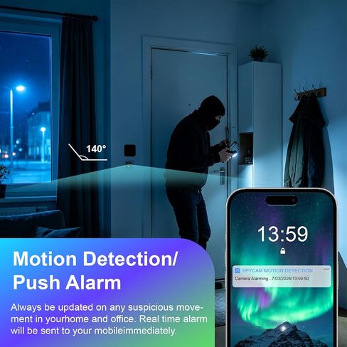 Charger Camera, Wireless Plug-in Full HD 1080P Video Small Camera, Mini Indoor Surveillance Camera with Motion Detection & Loop Recording 64GB Card for Home Security, Room, Pet, Baby in Saudi Arabia