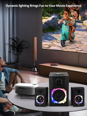 OR O R O W OROW Computer Speakers,40W PC Speakers with Subwoofer,Gaming Speakers with Bass,AC Powered,Support Bluetooth&SD&USB Play, 2.1 Multimedia Speakers System with RGB Light (Black) in Kuwait