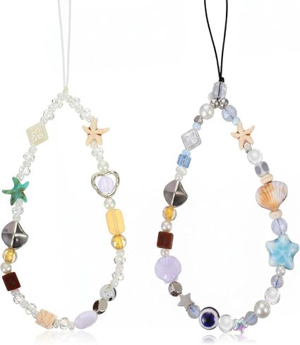 Ouligay 2 PCS Pearl Beaded Phone Chains Phone Wrist Strap Camera Lanyard in Saudi Arabia
