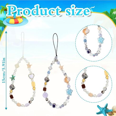 Ouligay 2 PCS Pearl Beaded Phone Chains Phone Wrist Strap Camera Lanyard in Saudi Arabia