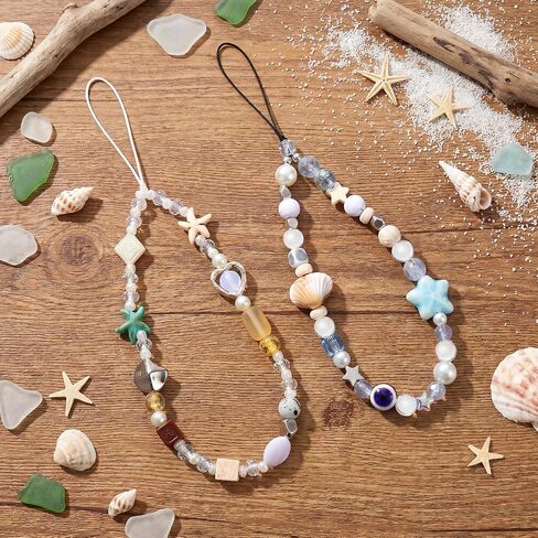 Ouligay 2 PCS Pearl Beaded Phone Chains Phone Wrist Strap Camera Lanyard in Saudi Arabia